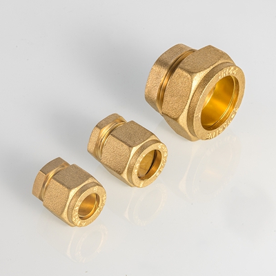 EN1254 Kovácsolt sárgaréz kompressziós ütközővég csőszerelvényekhez alacsony nyomású vízellátáshoz